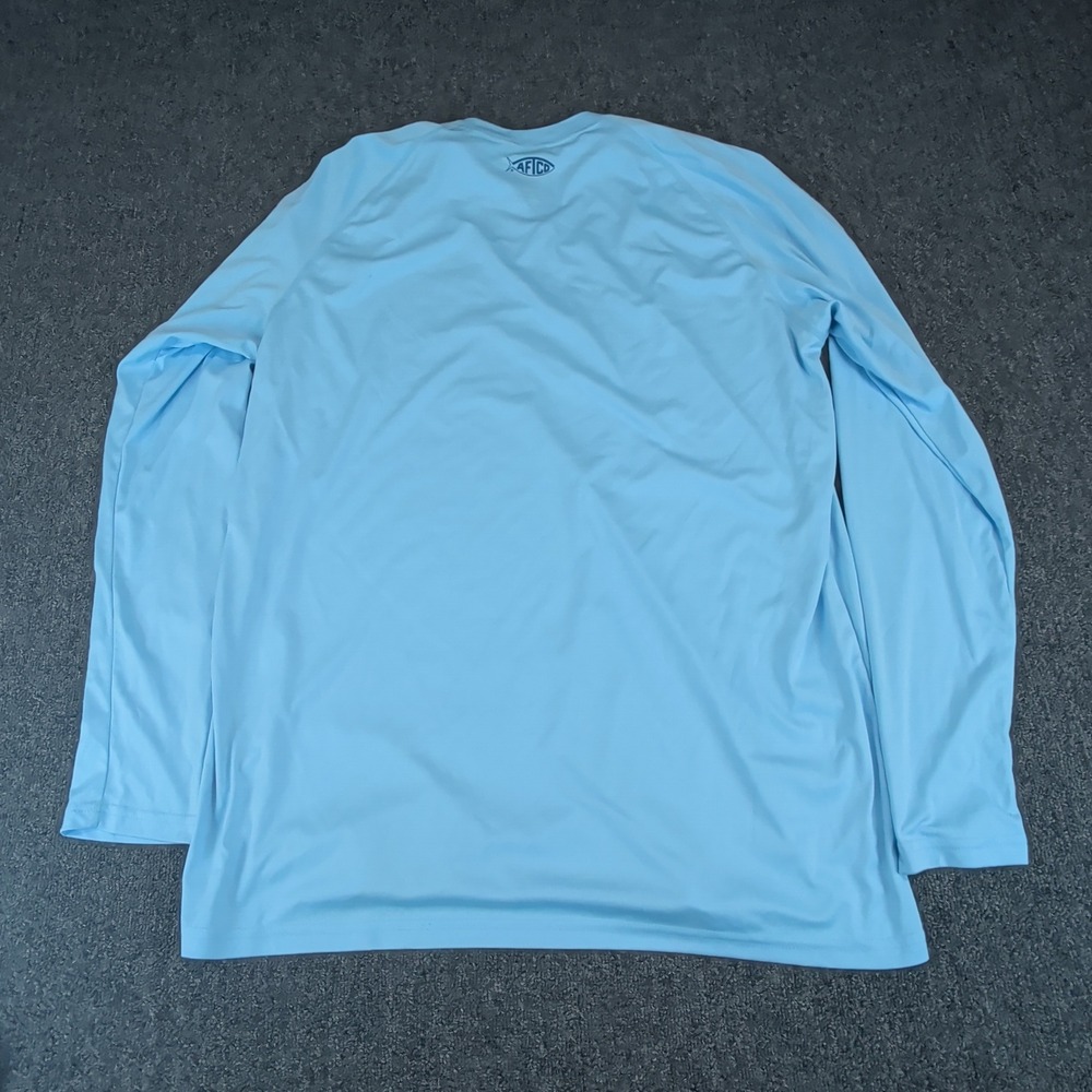 AFTCO Fishing Shirt XL Mens Lot 2 Performance Long Sleeve Sun Shirt Blue White - Picture 8 of 9